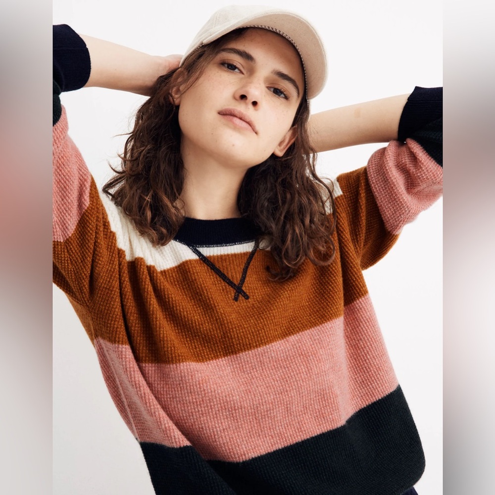 Madewell Cashmere Sweater in Vernon Stripe - Picture 2 of 3